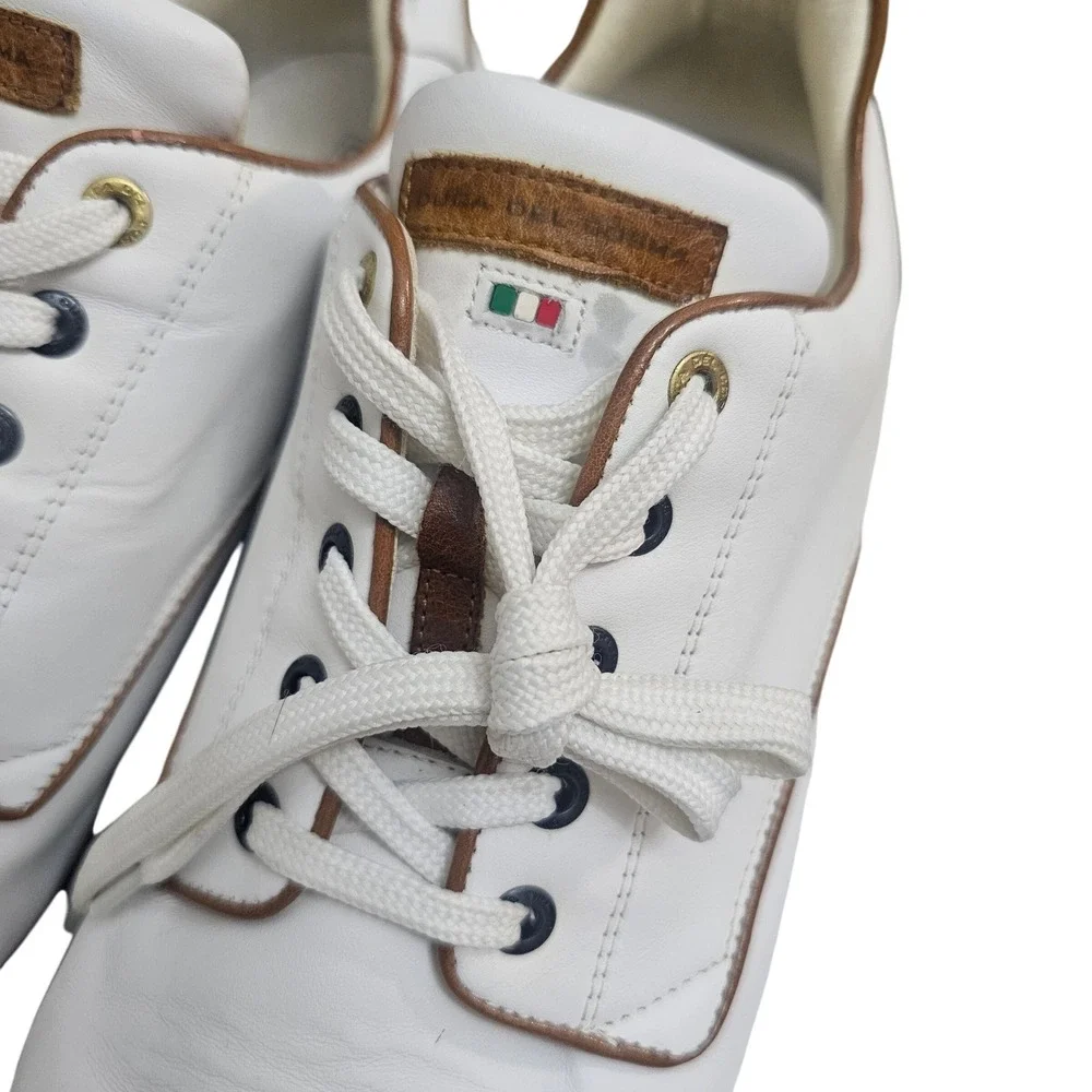 Duca‎ del Cosma Mens White Leather Spikeless Golf Shoes Italian Design Luxury 13